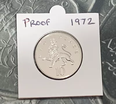 £6.95 • Buy 1972 Proof Lion 10p Coin Ten Pence UK Bunc Unc Bu NIFC