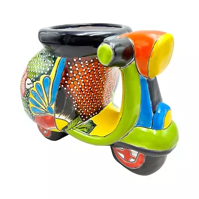 Talavera Motor Bike Planter Cute Pot Mexican Pottery Garden Flower Vase 12.5  • $99