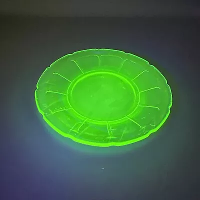 Vintage Uranium Diamond Glass Victory Saucer Green Depression 5.5  Plate MCM • $9.99