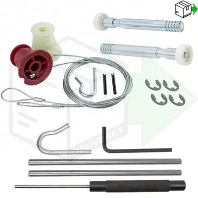 HENDERSON GARAGE DOOR C-Clip ROLLERS & CABLES CONES FULL REPAIR KIT LOW PRICE • £8.99