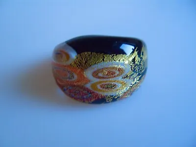 Ring Made From Original Murano Glass Jewellery Unique Handmade Colourful Size • $21.91