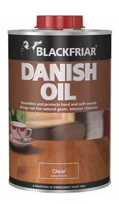 Blackfriar Danish Oil Interior Exterior Wood Protection Clear Satin 250ml • £8.29