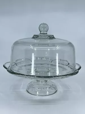 Vintage Anchor Hocking “Savannah” Cake Stand W. Glass Dome #3944340 Kitchen Bake • $22