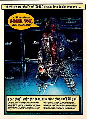 1999 VINTAGE 8X11 PRINT Ad FOR MARSHALL AMPS WITH ROB ZOMBIE HELLBILLY DELUXE • £9.59