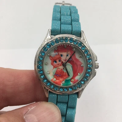 $12.98 • Buy Disney Accutime Little Mermaid Ariel Watch, Blue Latex Band, Working, PPT3207KL