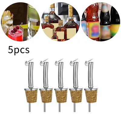 5Pcs/kit Cork Olive Oil Pourers Oil Bottle Spouts Vinegar Dispenser With Top Cap • £6.99