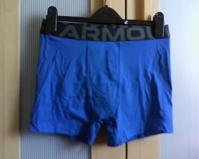 UNDER ARMOUR Lads Mens Fitted Boxers HEATGEAR Trunks Blue NEW • £12.50