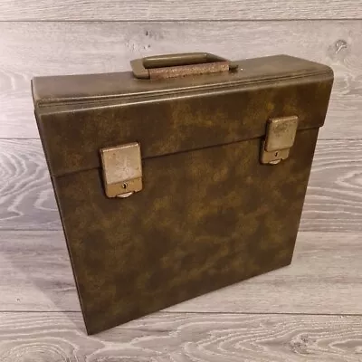 Vintage 7  Record Vinyl Storage Case Box In Brown Carry Handle • £20.95