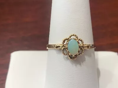 Vtg. 14K Yellow Gold Opal Ring Size 8.75 • $169