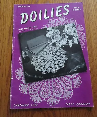 Vintage Doilies 1942 The Spool Cotton Company Book 184 Crochet Pattern Booklet • $6.99