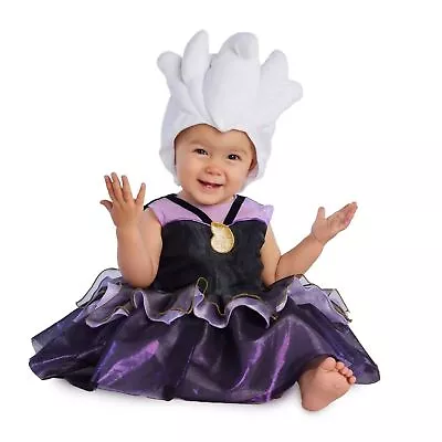 Disney Store Ursula Costume Bodysuit For Baby W/ Wig The Little Mermaid 18-24 M • $68.51