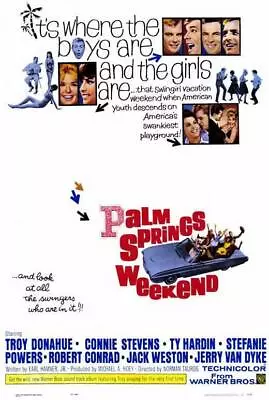 PALM SPRINGS WEEKEND Movie POSTER 11 X 17 Troy Donahue Connie Stevens A • $11.95