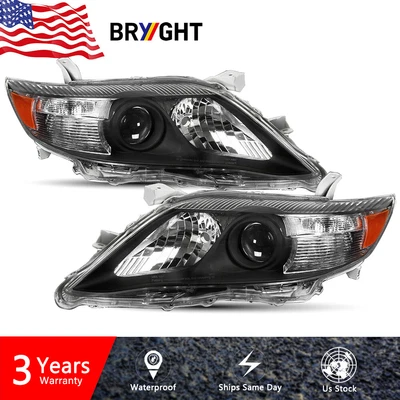 $100.99 • Buy Black Housing Amber Corner Headlights Lamps L+R For 2010-2011 Toyota Camry Sedan