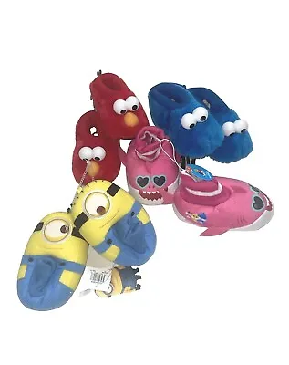 MWT Toddler Slippers Despicable Me Minions Elmo Baby Shark; Sz 5-6 7-8 9-10 • $12.99
