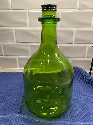 VTG Gallo Glass Green 3 Liters Empty Decorative Bottle With Lid • $9.99