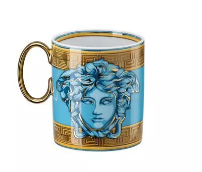 Versace Rosenthal Medusa Amplified Blue Coin Mug With Handle 0.30 L • $115