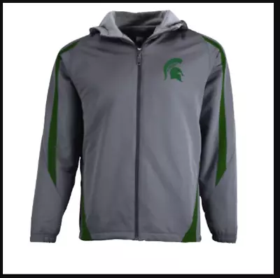 NEW MSU Michigan State Spartans Mens Multi Season Jacket  Gray/Green W/ Helmet • $47.99