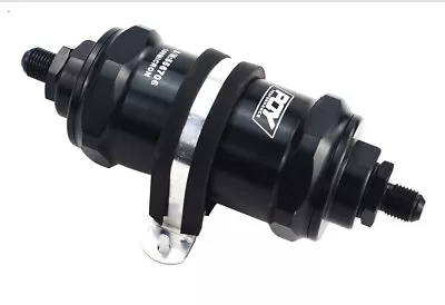 Black Inline Fuel Filter E85 Ethanol AN6 AN8 AN10 With 100 Micron Ss Element • $49.99