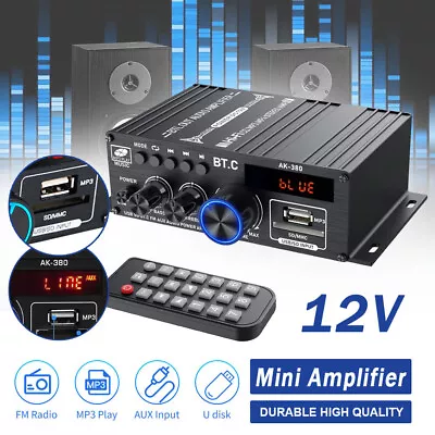 AK380 Stereo Audio Amplifier Mini Power Amplifier 2.0 Channel Digital Audio Amp • £19.91