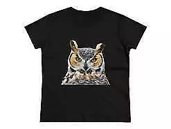 Great Horned Owl 'Hooty' Women's Midweight Cotton Tee - • £20.93
