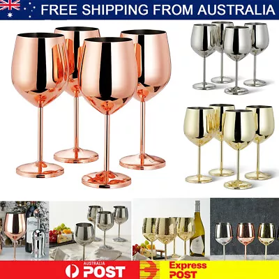 Stainless Steel Champagne Cup Wine Glass Cocktail Glass Metal Wine Glass Goblet • $18.89