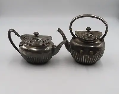 Middletown Plate Co. (Two) Hard White Metal Coffee/Tea Pots #1150 Antique • £47.49