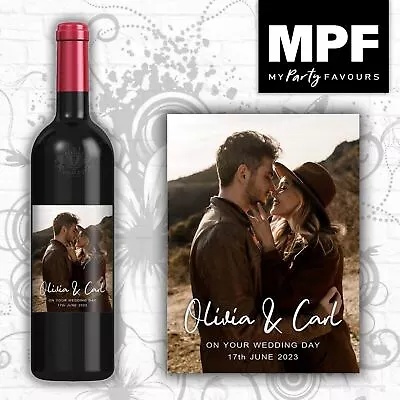 £3 • Buy Personalised Photo Wedding Day Wine Gin Vodka Bottle Label