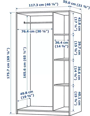 Kleppstad Ikea 3 Door Wardrobe - 2 Available • £90