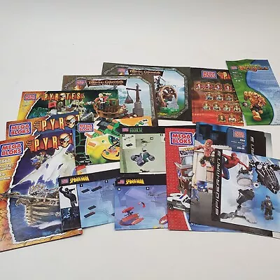 Large Lot Of MEGA BLOKS Manuals Instructions PYRATES Spider-Man Hulk Caribbean • $19.99