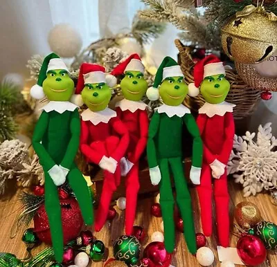 $17.95 • Buy Christmas The Grinch Plush Dolls Toys Xmas Decoration Gifts Elf Red On Shelf
