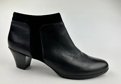 Munro American Womens Black Leather Booties Sz US 10.5 • $32.49