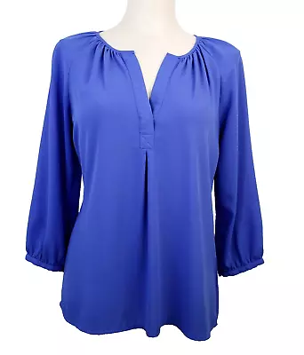 Violet + Claire Women's Blue V-Neck 3/4 Sleeves Size M Blouse • $12.95