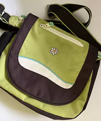 Sherpani Lime Green Crossbody Bag Adjustable Wide Strap Medium  9x9x3.5  VGUC • $8.75