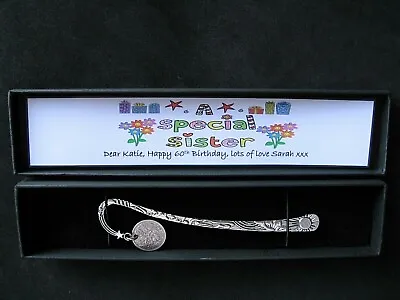 £5.90 • Buy Personalised Sister 1962 Sixpence 5  Bookmark  For 60th Birthday  Boxed Gift*