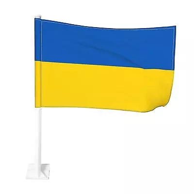 Ukraine Car Flag 100% Polyester High Quality Heavy Duty Pole 12 X18 Inches • $14.95