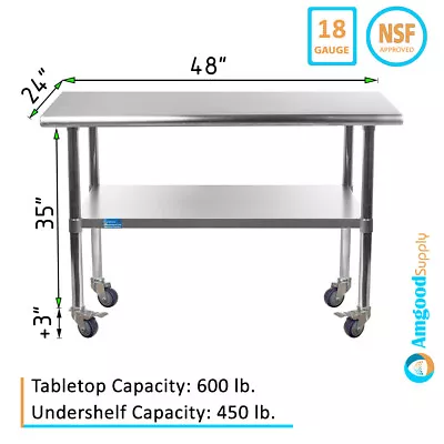 Stainless Steel Work Table With Wheels () • $264.95