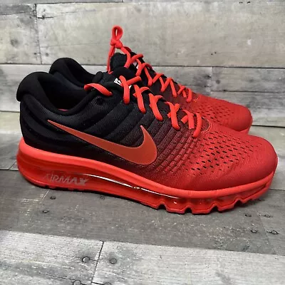 Nike Air Max 2017 Crimson Red Black Running Shoes Retro 849559-600 Mens SZ 9.5 • $100.58