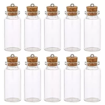 10 Pcs Small Glass Bottles With Cork Lids10ml Empty Spell Jars Mini Glass Bottle • $13.37