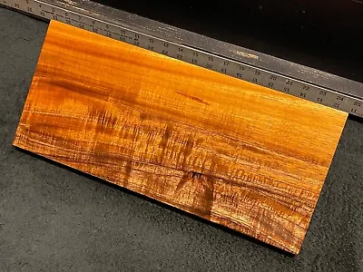 EXHIBITION GRADE Hawaiian Curly Koa Billet Wood: 15.75  X 7+  X 0.875  • $120