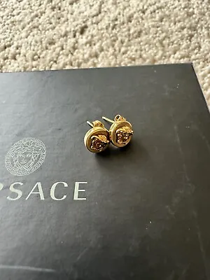 Gold Versace Medusa Earrings • $175