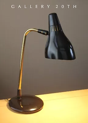 Gerald Thurston MID CENTURY MODERN LIGHTOLIER Desk Lamp VTG 1950S Black Minty! • $675