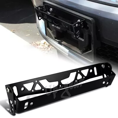 JDM Black Aluminum Bumper Adjustable Tilt License Plate Bracket Kit Universal 3 • $7.45