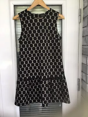 Miss Selfridge Black Dress Tunic Peplum 10 PLEASE READ DESCRIPTION • £12