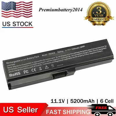 Battery For Toshiba Satellite C645D C655 L510 M300 U400 Pro 3000 PA3634U-1BAS • $16.01