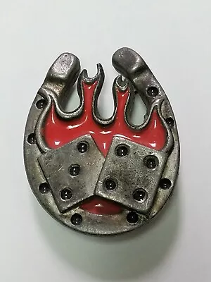 2000 Mobtown Chicago Monster Belt Buckle Horseshoe Dice Red Flames Luck Gambling • $30