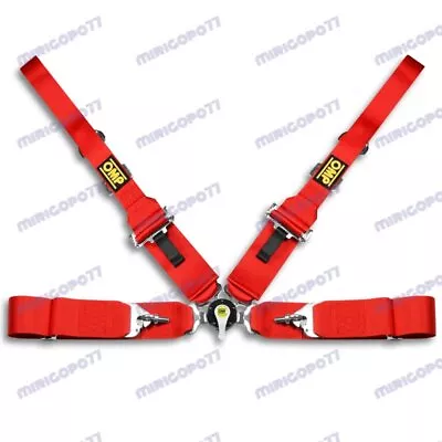 Red 4 Point Camlock Quick Release Car Seat Belt Harness For OMP Racing Universal • $108.88