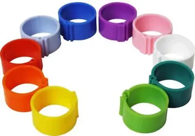 10 X 16 Mm Clip On Leg Rings For Chickens Ducks Hens Poultry Large Fowl (Mix • £9.30