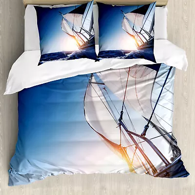 Summer Duvet Cover Sail Boat Adventure Sea • £32.99