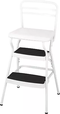 Cosco White Retro Counter Chair / Step Stool With Lift-Up Seat B • $44.10