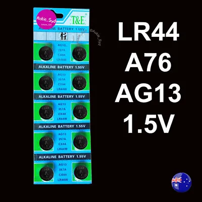 200/50/20/10 LR44 Blister Battery AG13/A76 Button Cell 1.5V T&E Batteries 🇦🇺👍 • $2.67